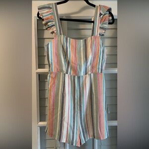 SHEIN multi-color striped romper